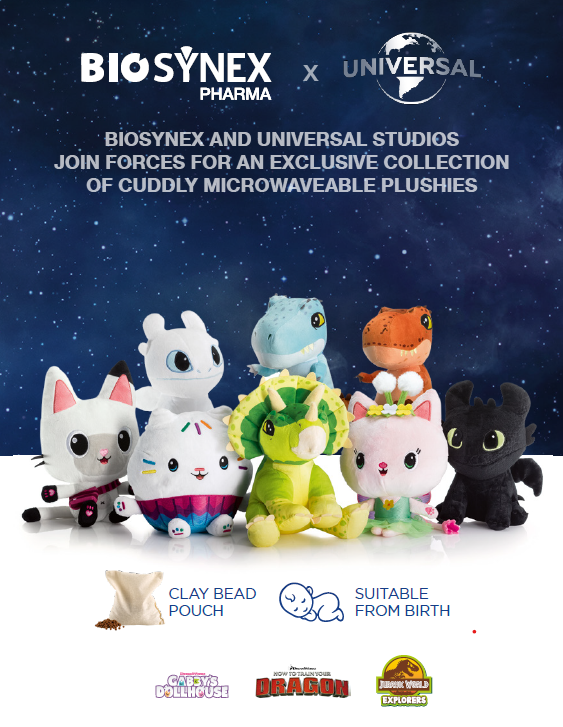 Biosynex and Universal Studios Join Forces for an Exclusive Collection of Cuddly Microwaveable Plushies