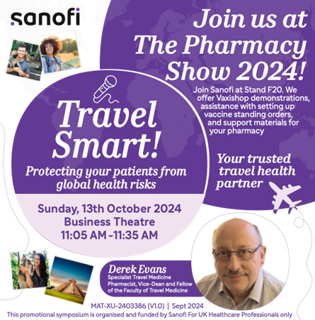 Join Sanofi at The Pharmacy Show 2025: Travel Smart session and visit our promotional stand F20