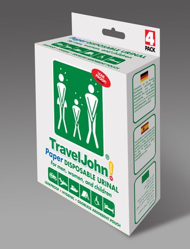 TravelJohn™ Paper Disposable Urinal (Pack of 4)
