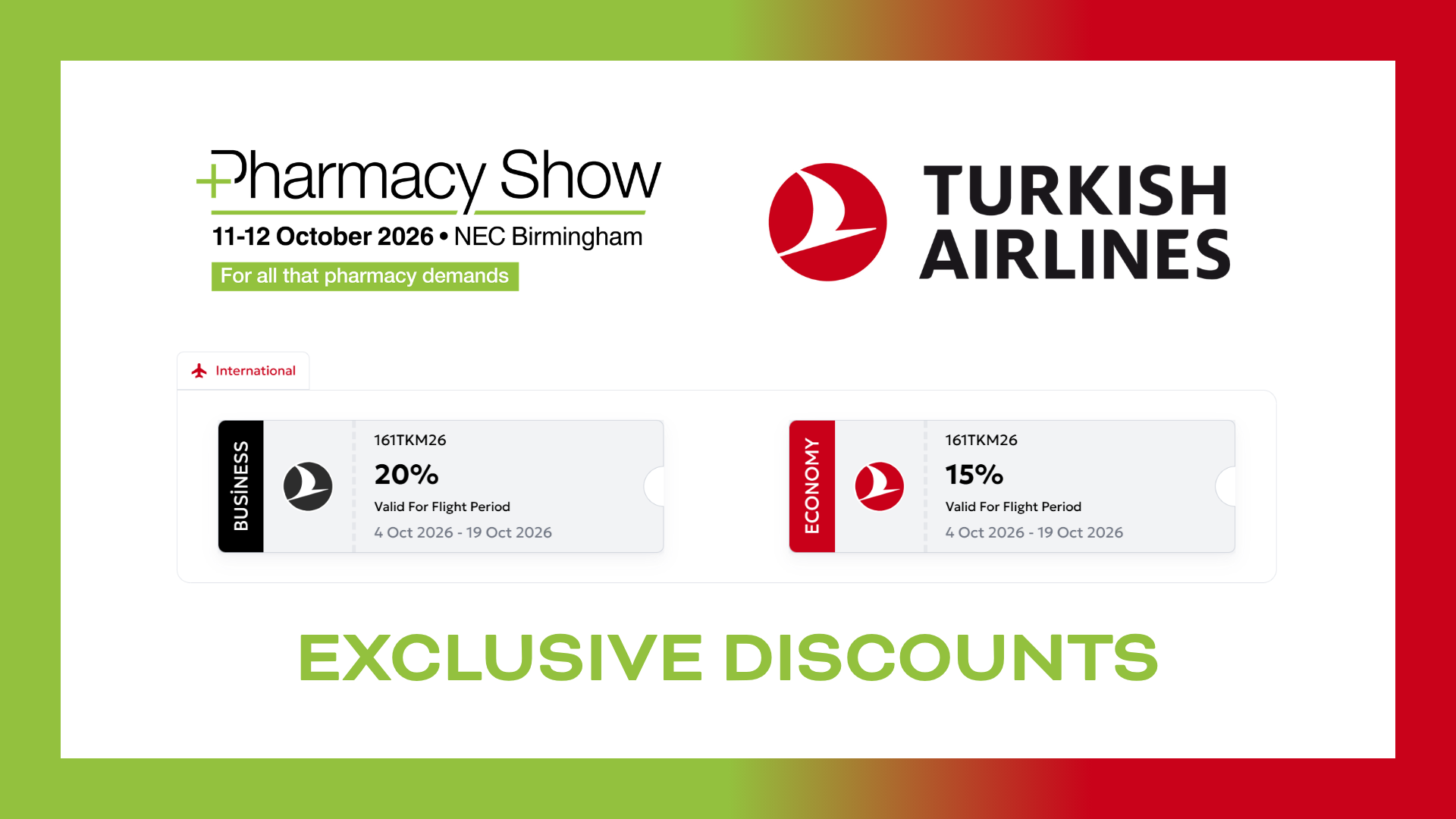 The Pharmacy Show - Turkish Airlines Discounts