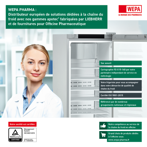 WEPA PHARMA: distributeur européen pour solutions Chaîne du froid et fournitures pour Officine Pharmaceutique