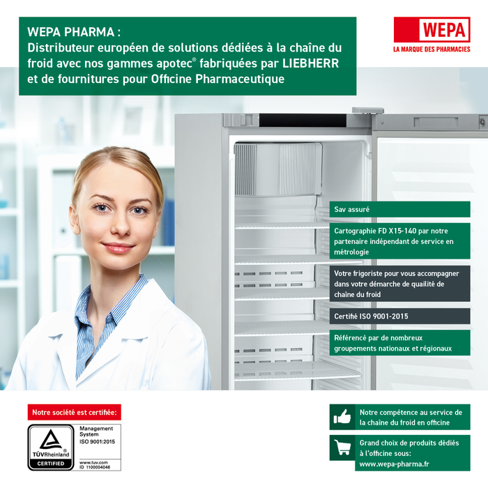 WEPA PHARMA: distributeur européen pour solutions Chaîne du froid et fournitures pour Officine Pharmaceutique