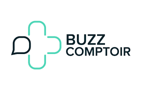Logo Buzz Comptoir digital pharmacy media partner PharmagoraPlus