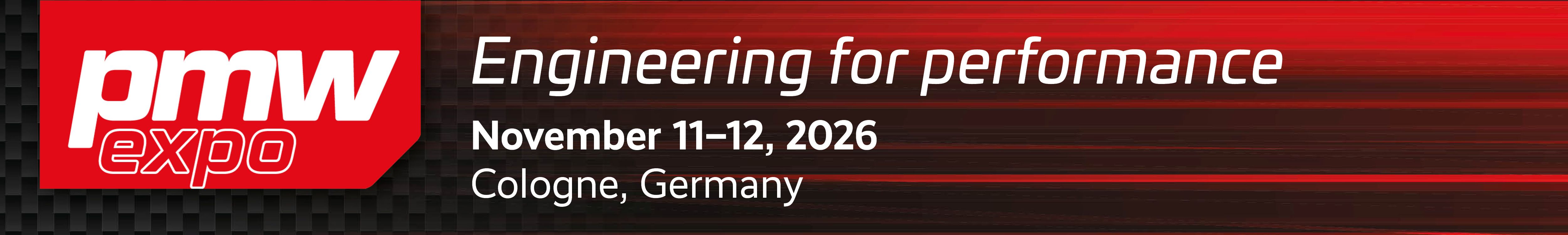 Photo shows a promotional banner for PMW Expo 2026