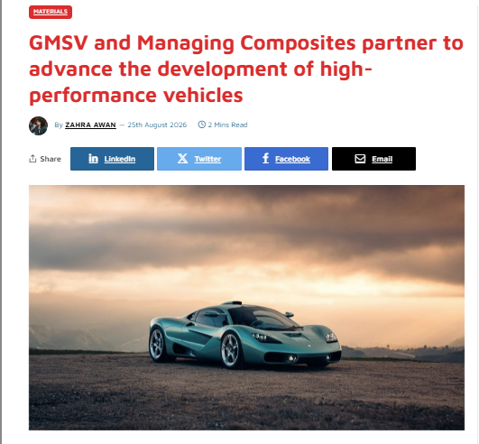 Managing Composites partners with GMSV, bringing advanced composites expertise to the development of the S1, S1 LM and Le Mans GTR.