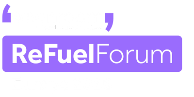 ReFuel Forum Europe 2026 logo in white with purple