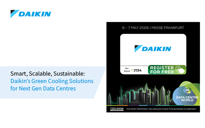 Daikin announces its participation at Data Centre World Frankfurt, showcasing its next-generation cooling solutions