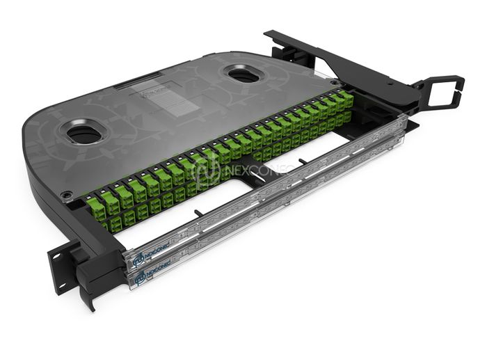 1U 48 Ports SC SX/LC DX Pivot Patch Panel