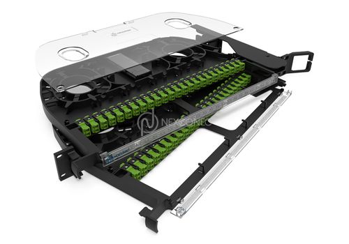 1U 48 Ports SC SX/LC DX Pivot Patch Panel
