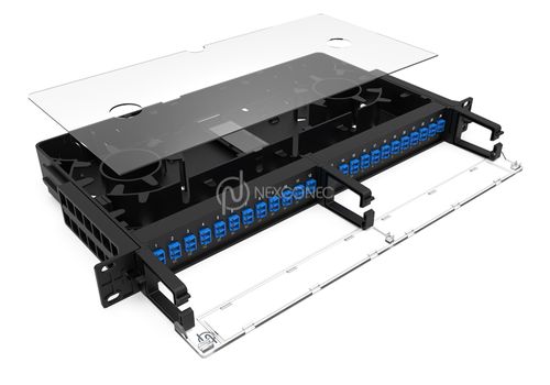 1U 24 Ports SC SX/LC DX Sliding Patch Panel