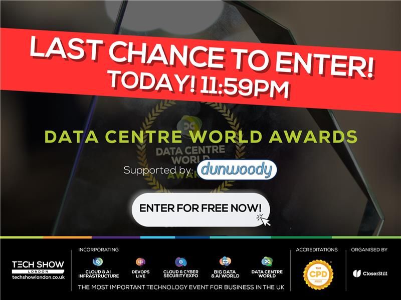 Last chance to enter the Data Centre World Awards