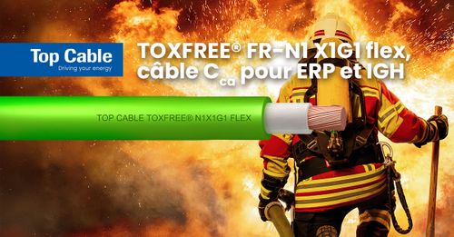 TOXFREE® FR N1X1G1 flex, un câble de puissance adapté aux ERP et IGH