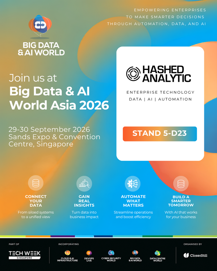 Hashed Analytic to Exhibit at Big Data & AI World Asia 2026