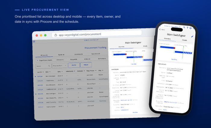 Veyor Launches Procurement Tracking to Catch Delays Before They Hit the Schedule