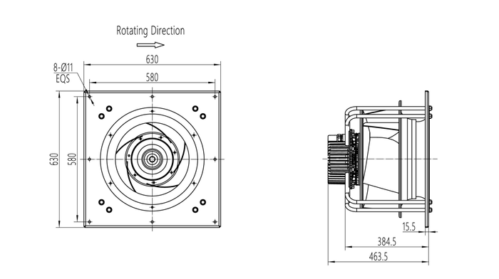 EC450mm Backward-curved Centrifugal Fan