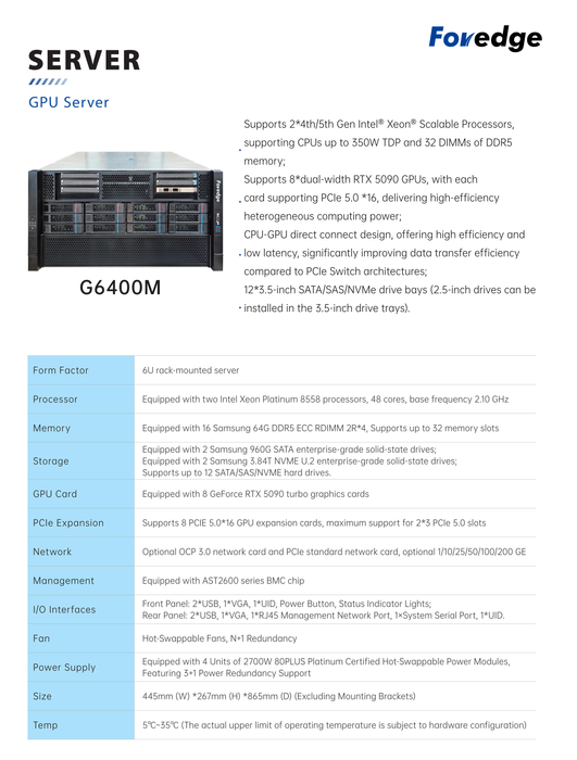 Foredge-GPU Server-G6400M