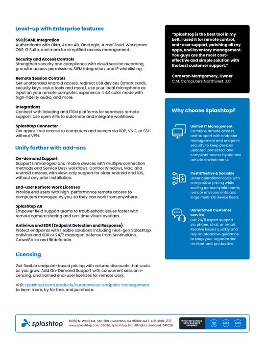 Splashtop Autonomous Endpoint Management