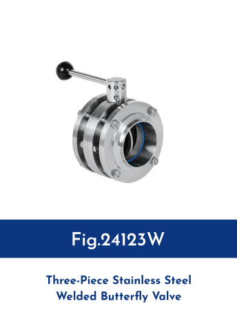Three-Piece Stainless Steel Welded Butterfly Valve