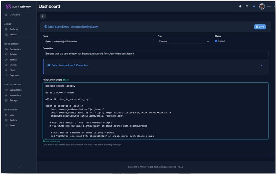 Agent Gateway — Identity & Governance for AI Agents