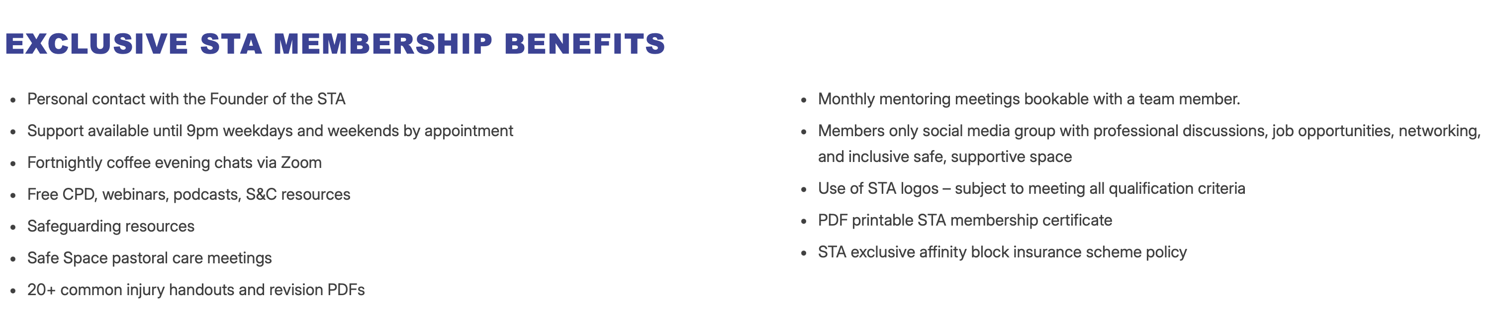 STA Member Benefits
