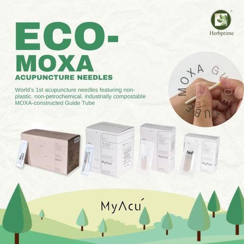 Eco-Moxa Needles: World's First Acupuncture Needles Featuring Non-Plastic, Industrially Compostable Moxa Constructed Guide Tube