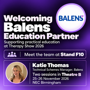 Balens proud to be educational sponsor of The Therapy Show