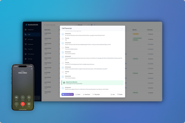 BookedSolid: AI Receptionist and Patient Communication Software.