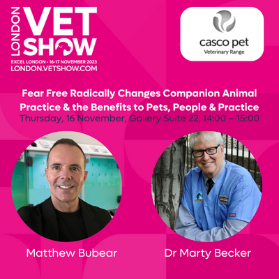 Enhancing Pet Wellbeing: CASCO Pet and Fear Free’s Dr Marty Becker to collaborate at London Vet Show.