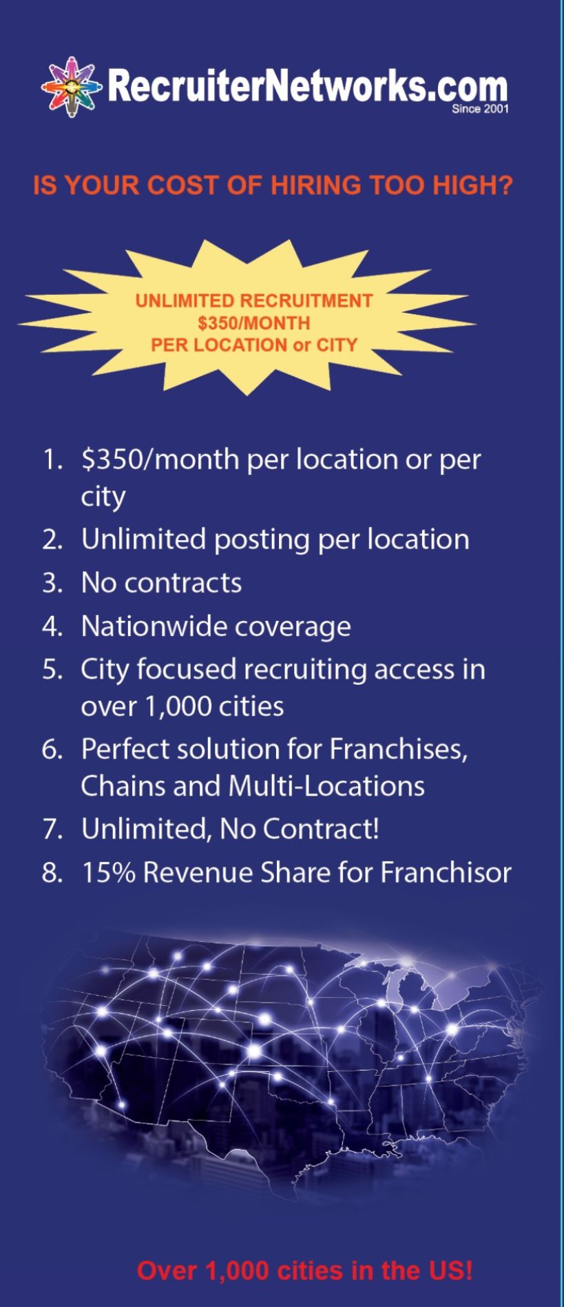 Are your Hiring Costs too HIGH? Unlimited Hiring $350/Month (NO contracts!)