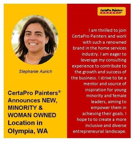 CertaPro Painters® Announces New, Minority & Woman Owned Location in Olympia, WA