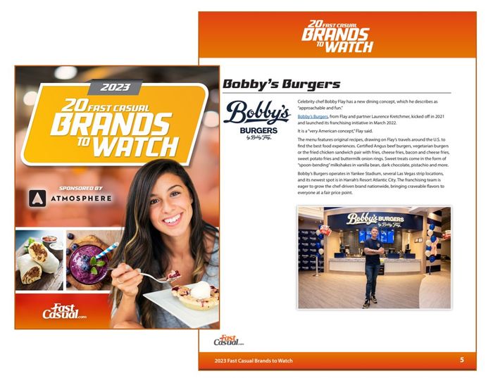 Bobby's Burgers by Bobby Flay is named by FastCasual.com '20 Fast Casual Brands to Watch in 2023'