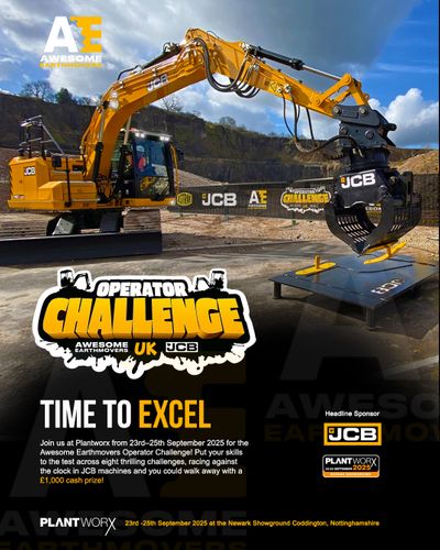 Awesome Earthmovers brings back the Operator Challenge at PlantWorx 2025 - with JCB as headline sponsor
