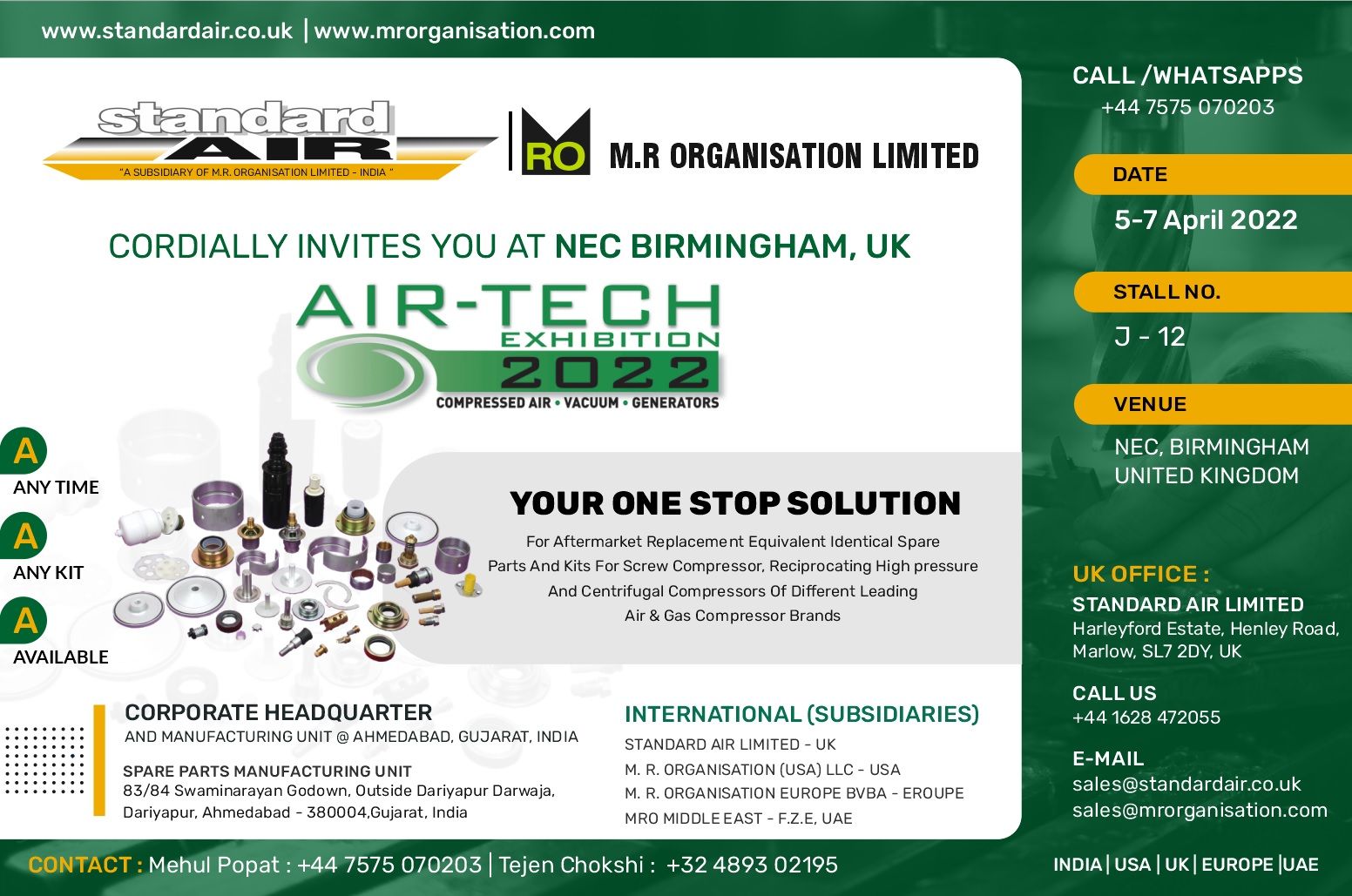 STANDARDAIR LIMITED AND M.R.ORGANISATION LIMITED