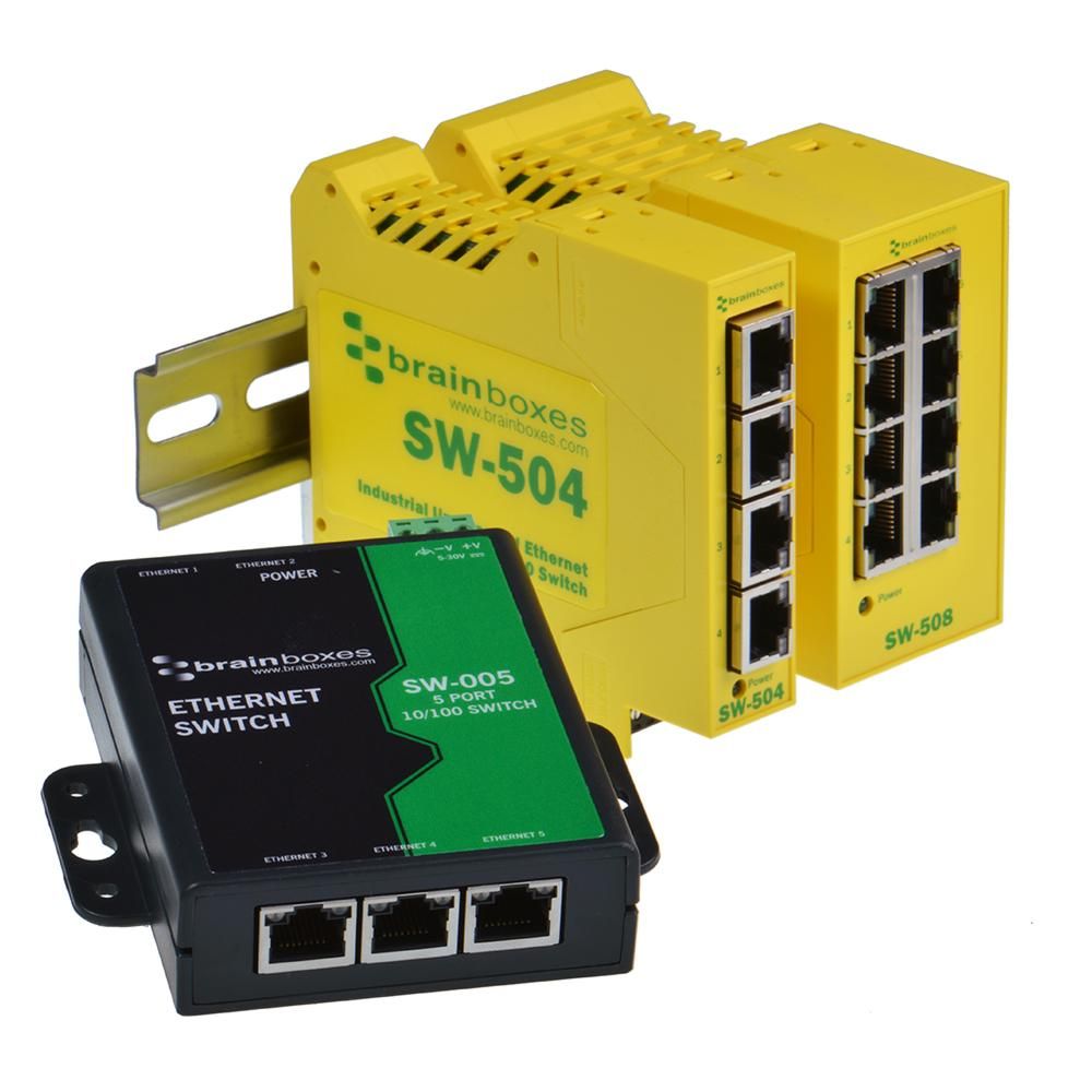 Industrial Switches DIN Rail, Redundant Power and Wide Op Temp