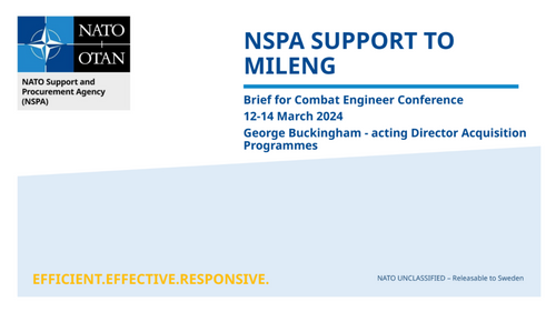 09:00 AM - NPSA support to Military Engineers