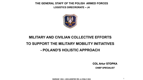 09:00 AM - Collective military and civilian efforts to support military mobility