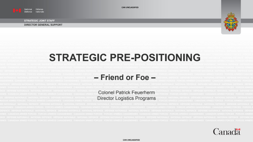 09:00 AM - Strategic Pre-positioning – Friend or Foe