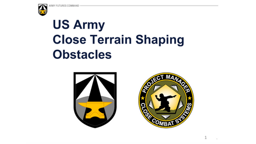 10:00 AM - Development of rapidly emplaced Close Terrain Shaping Obstacles (CTSO)