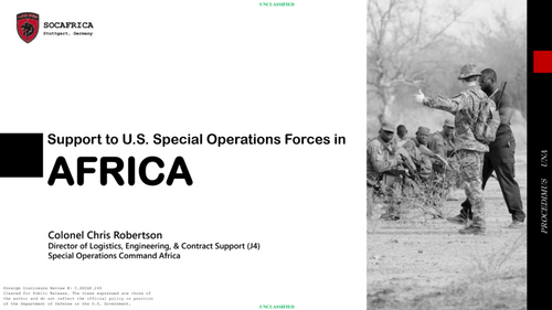 10:00 AM - The impact of Army equipment across US SOCOM Africa