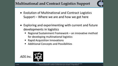 14:15 PM - Multinational and contract logistics support