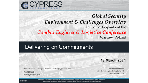 17:30 PM - Global security environment & challenges