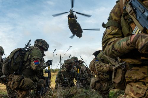 Scottish Troops Practice Airborne Assaults In The Highlands
