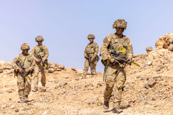 British soldiers lead joint desert training exercise with Oman