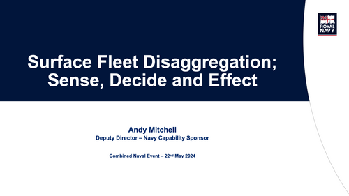 16:30 - Surface fleet disaggregation; sense, decide and effect