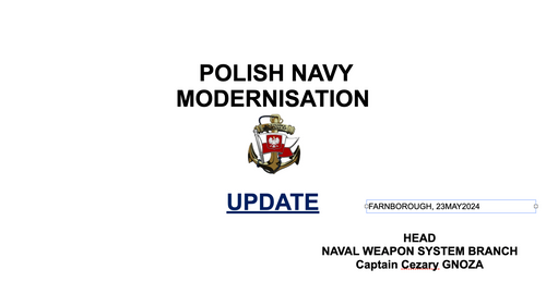 11:15 - Update on Polish Navy modernisation