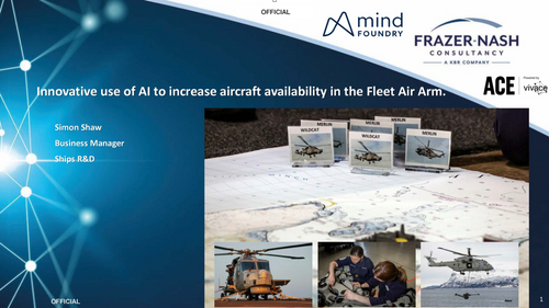 17:00 - Innovative use of AI to increase aircraft availability in the Fleet Air Arm