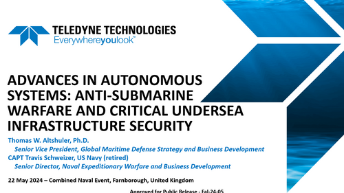 11:45 - Advances in autonomous systems: Anti-submarine warfare and critical undersea infrastructure security