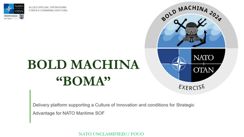 10:00 - NATO SOFCOM's Role supporting a Culture of Innovation and enabling conditions for Strategic Advantage: BOLD MACHINA