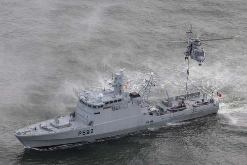 Royal Navy pilots swoop on seized vessel during intensive training in Portugal