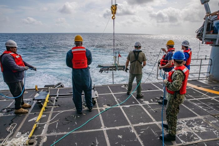 USNS Burlington Hosts Launch of Unmanned Surface Vehicle